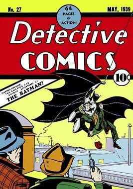 Cover of Detective Comics 27 (May 1939 DC Comics), art by Bob Kane