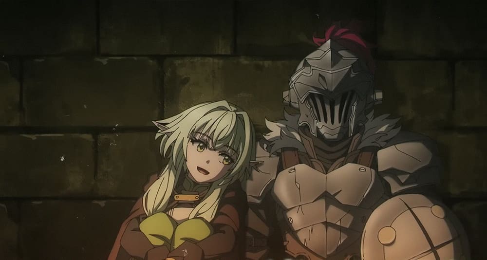 High Elf Archer snuggles up to Goblin Slayer