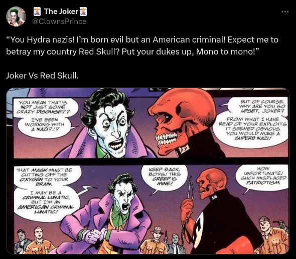 Joker and Red Skull. Source: Screenshot X