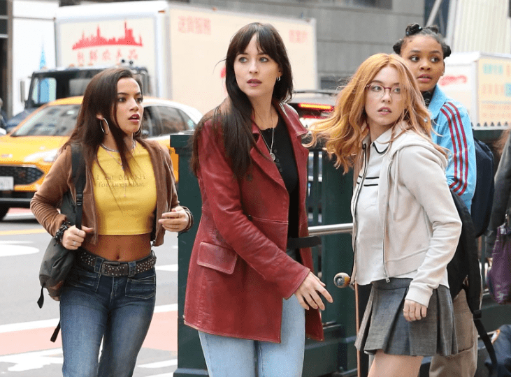 Dakota Johnson, Sydney Sweeney, Isabela Merced, and Celeste O'Connor in Madame Web