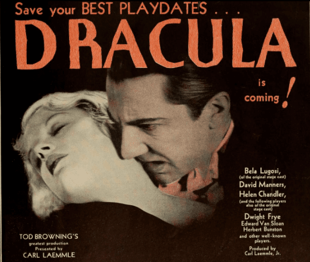 Bela Lugosi and Helen Chandler in Dracula (1931) Promotional Poster