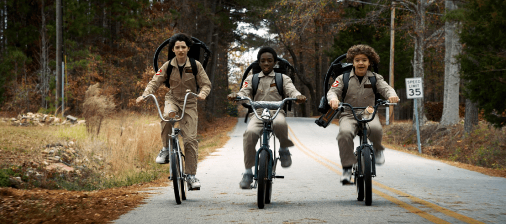 Caleb McLaughlin, Finn Wolfhard, and Gaten Matarazzo in Stranger Things (2016) screenshot