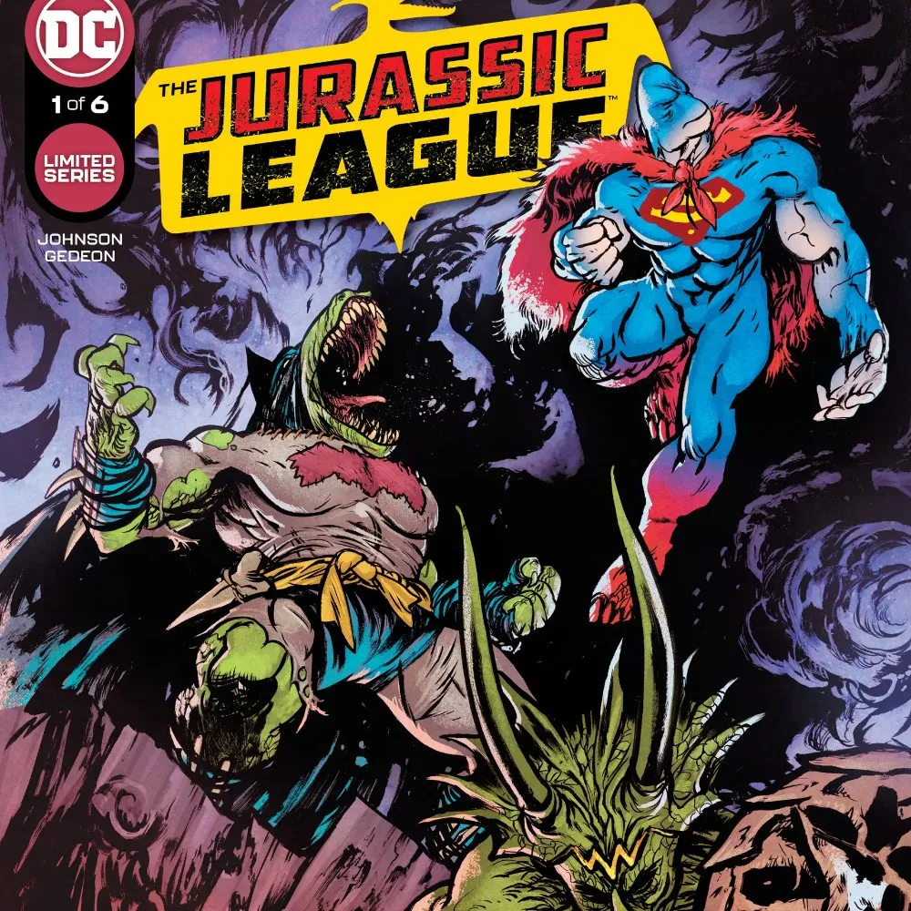 Cover of The Jurassic League #1 (May 2022). Art by Daniel Warren Johnson.