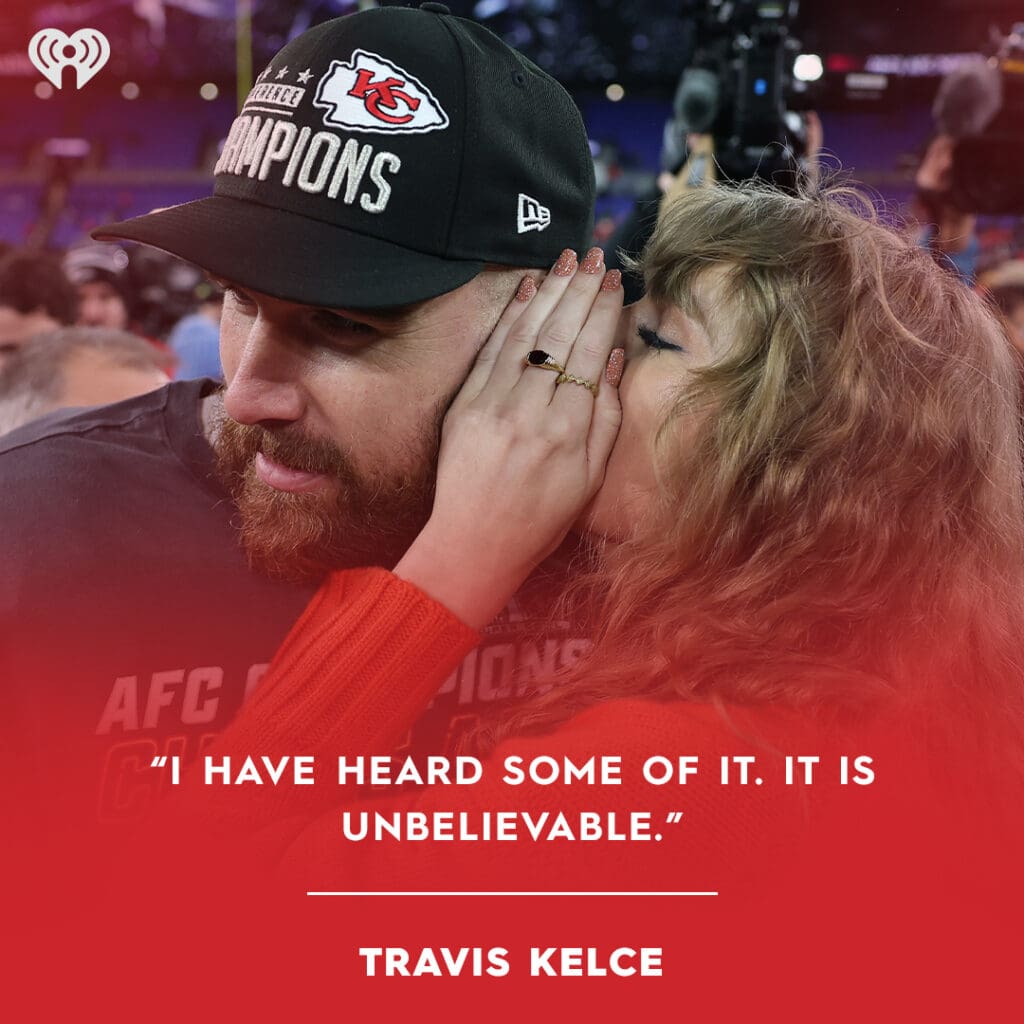 Travis Kelce and Taylor Swift Screenshot X