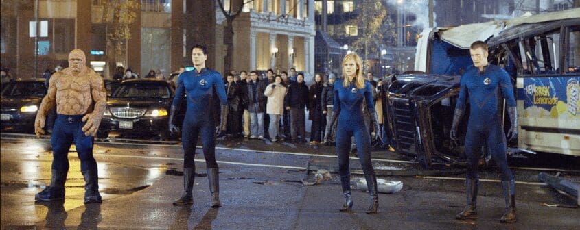 Jessica Alba, Michael Chiklis, Chris Evans, and Ioan Gruffudd in Fantastic Four (2005) Screenshot