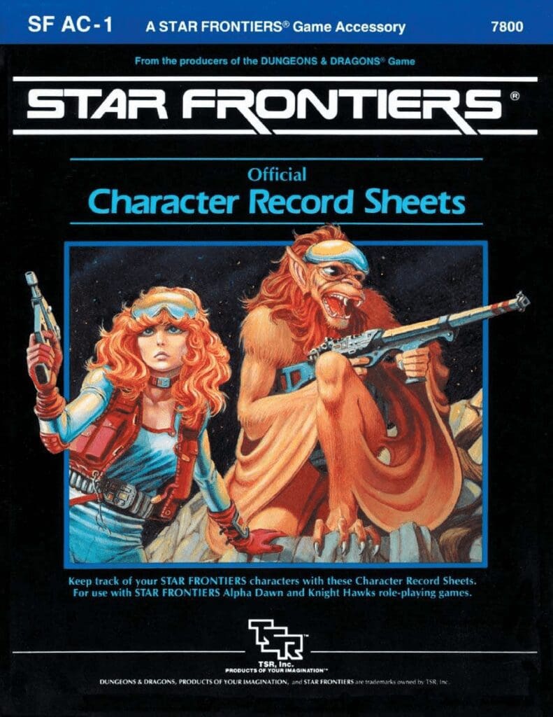 Star Frontiers Character Record Sheets