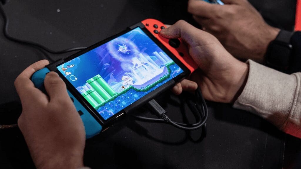 Nintendo Switch hand-held console.