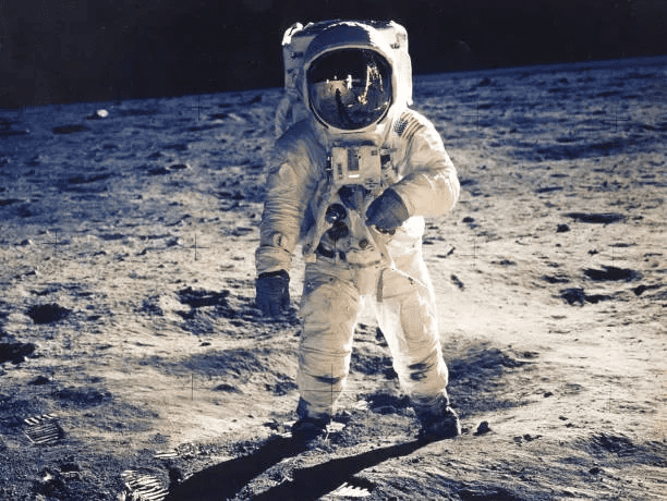 Buzz Aldrin on the moon