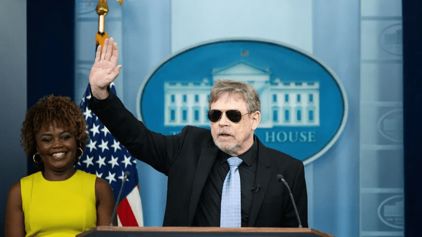 Karine Jean-Pierre, White House press secretary and actor Mark Hamill